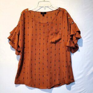 E Hanger M Women's LG Top Rustic Arrow Stripe Boho Western Lightweight Packable